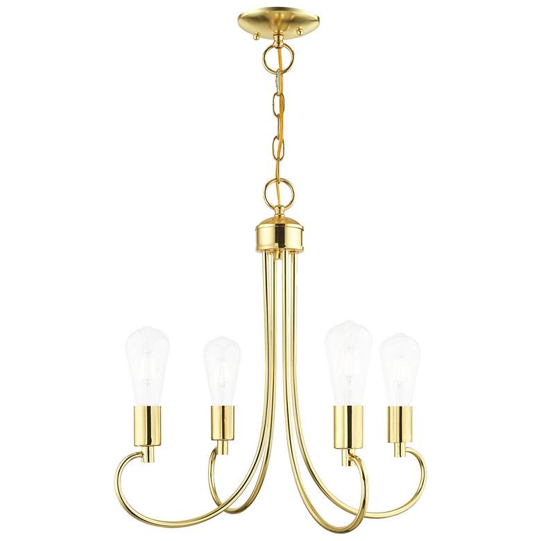 Image 1 Bari 4 Light Polished Brass Chandelier