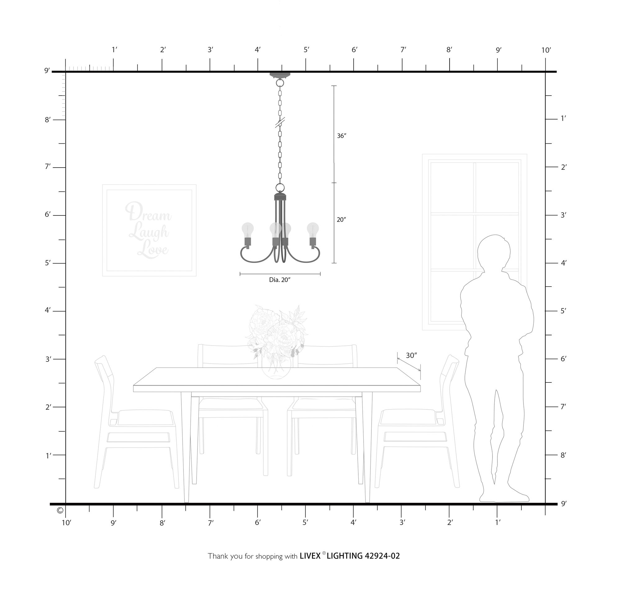 Bari 4 Light Polished Brass Chandelier