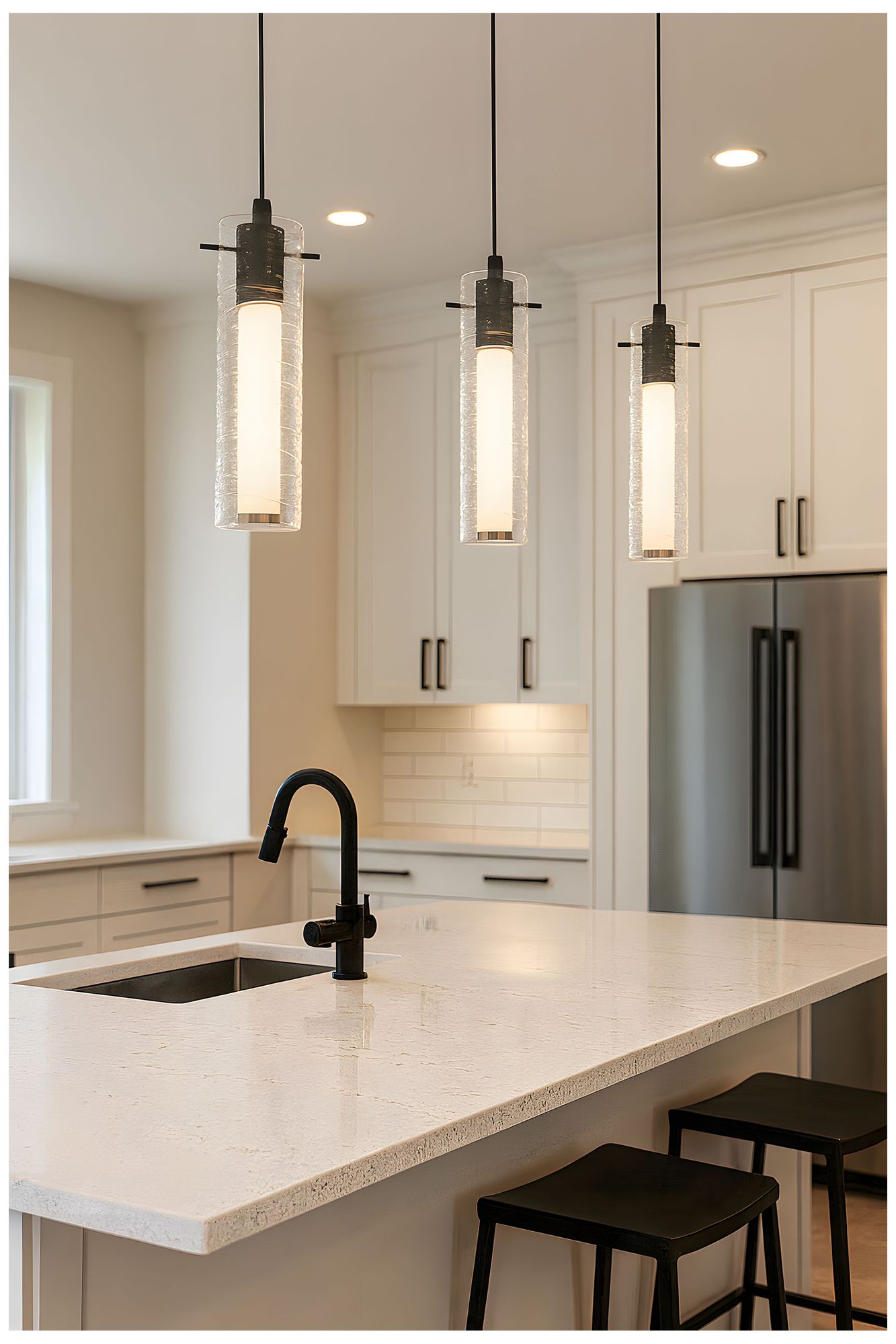 Image 2 Bari 4" Wide Black LED Pendant more views