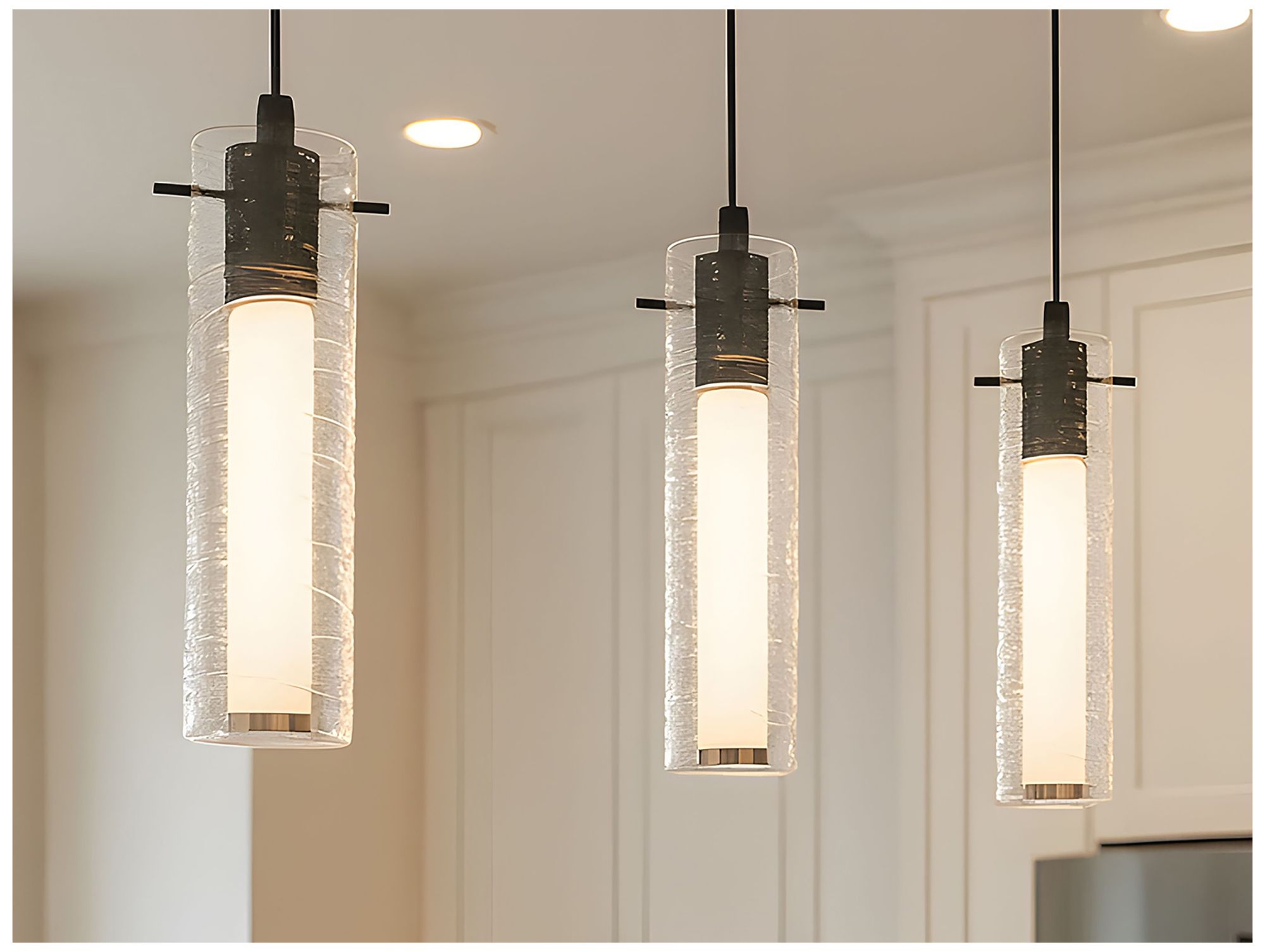 Image 3 Bari 4" Wide Black LED Pendant more views