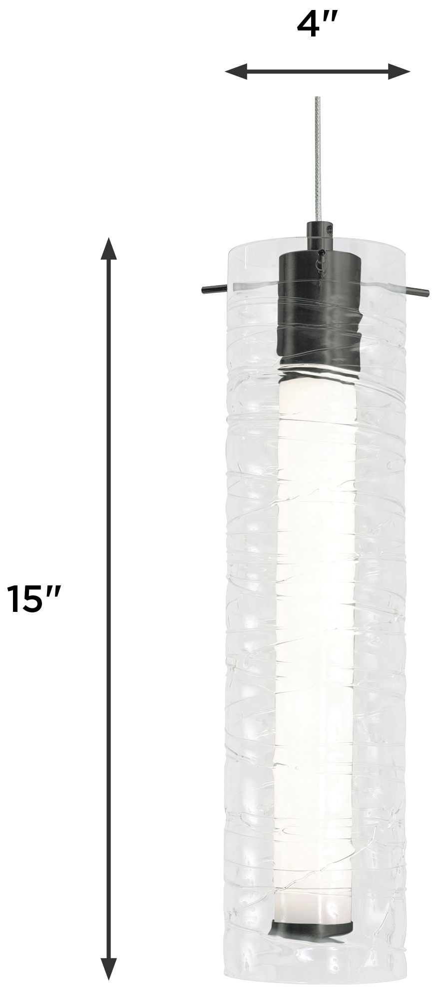 Image 5 Bari 4" Wide Black LED Pendant more views