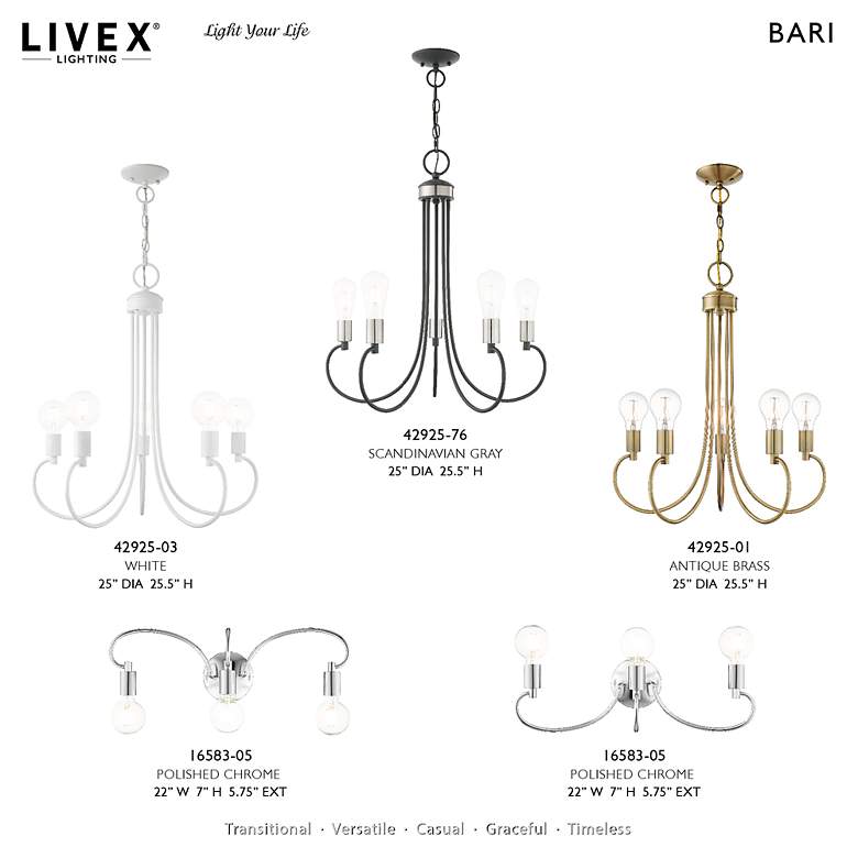 Image 3 Bari 5 Light Antique Brass Chandelier more views