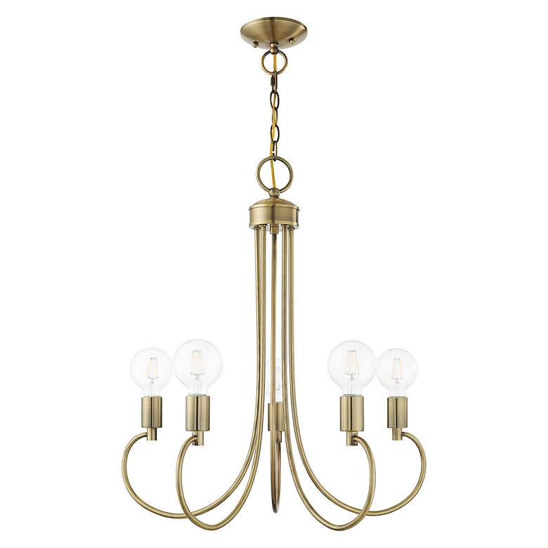 Image 4 Bari 5 Light Antique Brass Chandelier more views