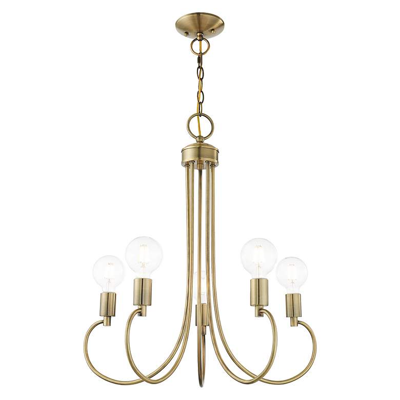 Image 5 Bari 5 Light Antique Brass Chandelier more views