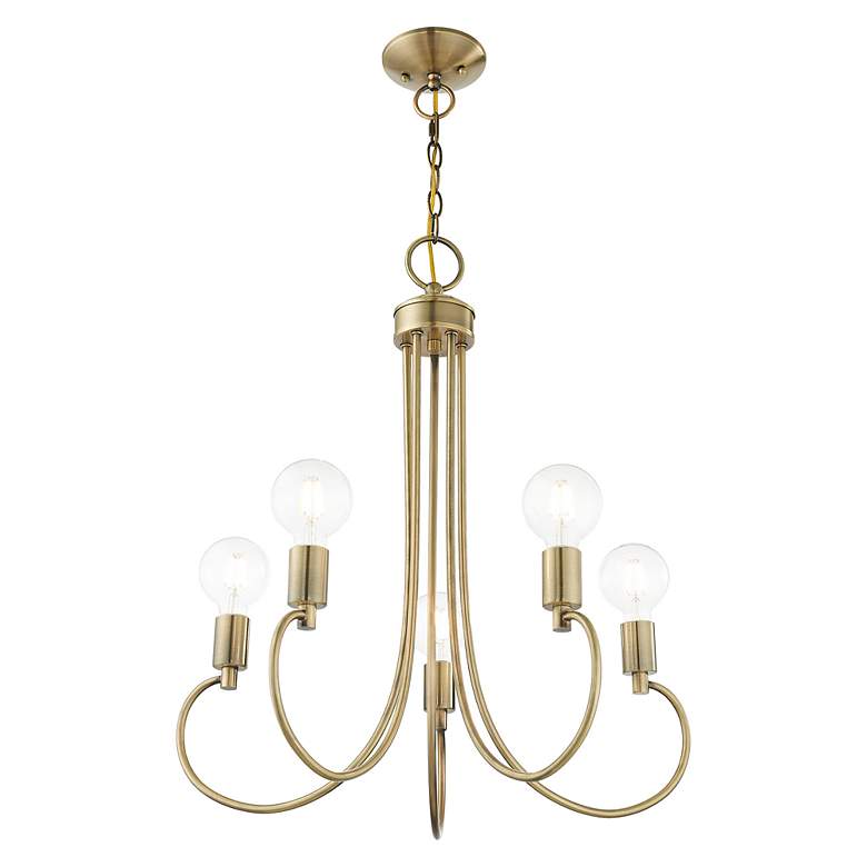 Image 6 Bari 5 Light Antique Brass Chandelier more views