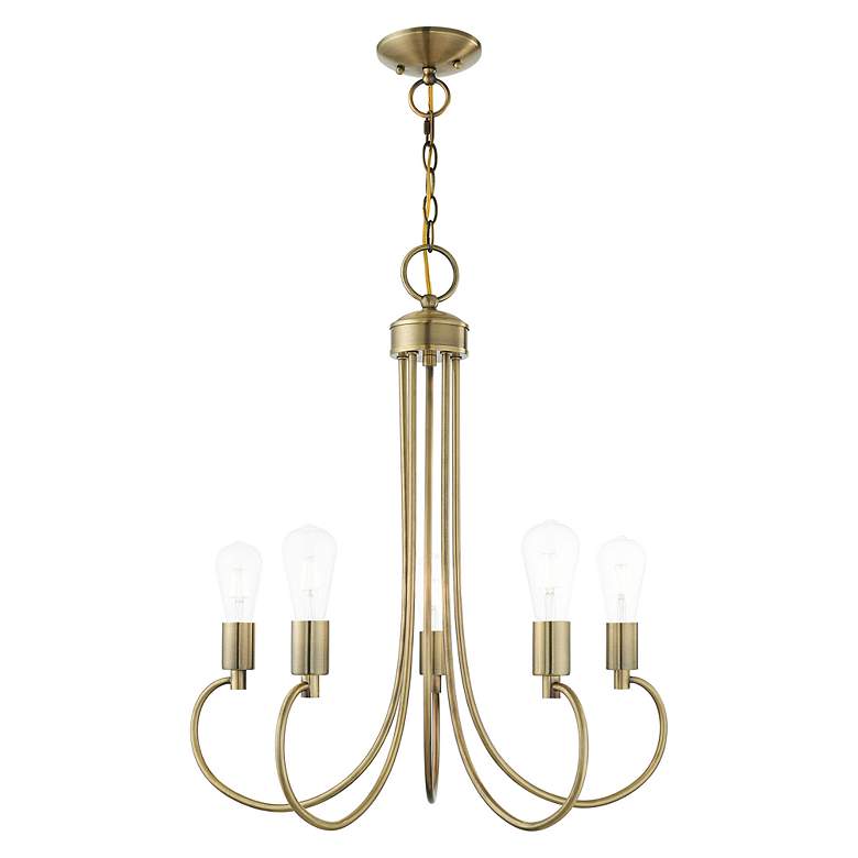 Image 7 Bari 5 Light Antique Brass Chandelier more views