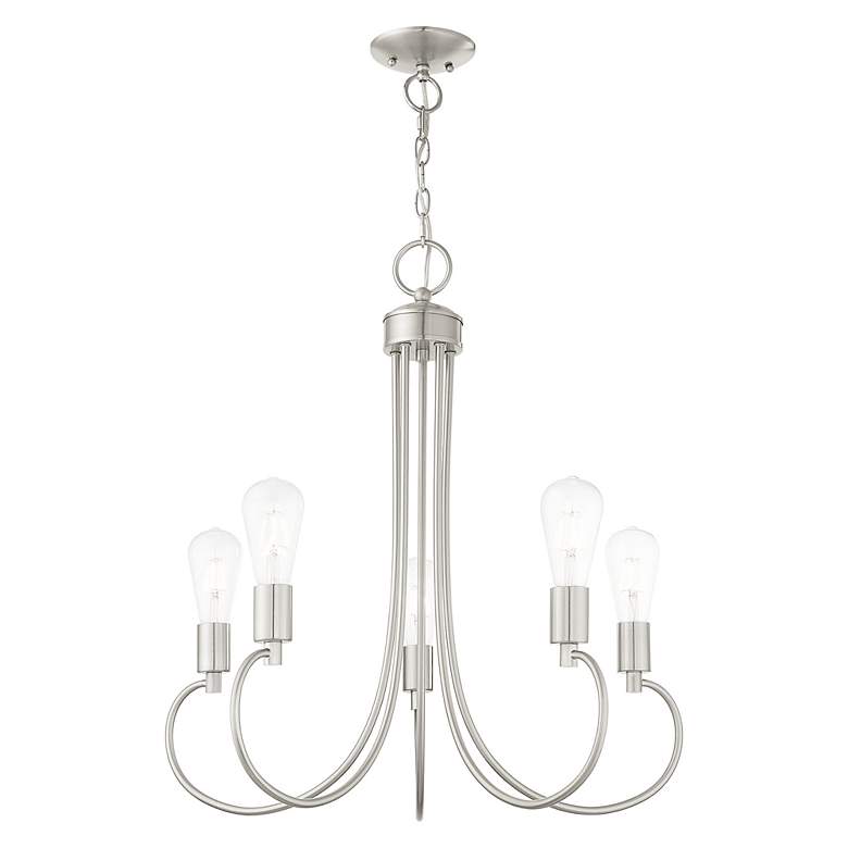 Image 5 Bari 5 Light Brushed Nickel Chandelier more views