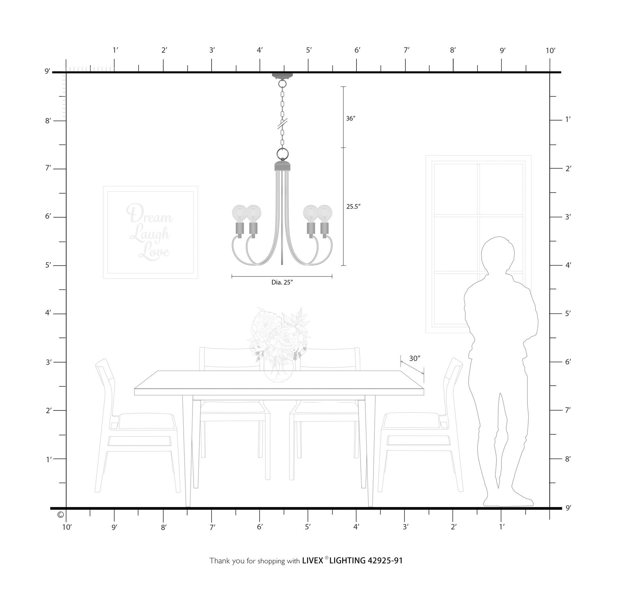 Bari 5 Light Brushed Nickel Chandelier