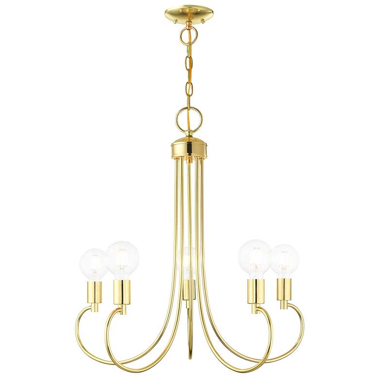 Image 1 Bari 5 Light Polished Brass Chandelier