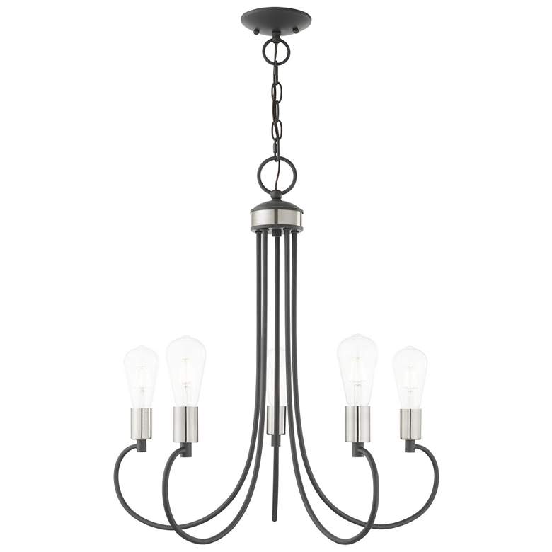 Image 1 Bari 5 Light Scandinavian Gray Chandelier
