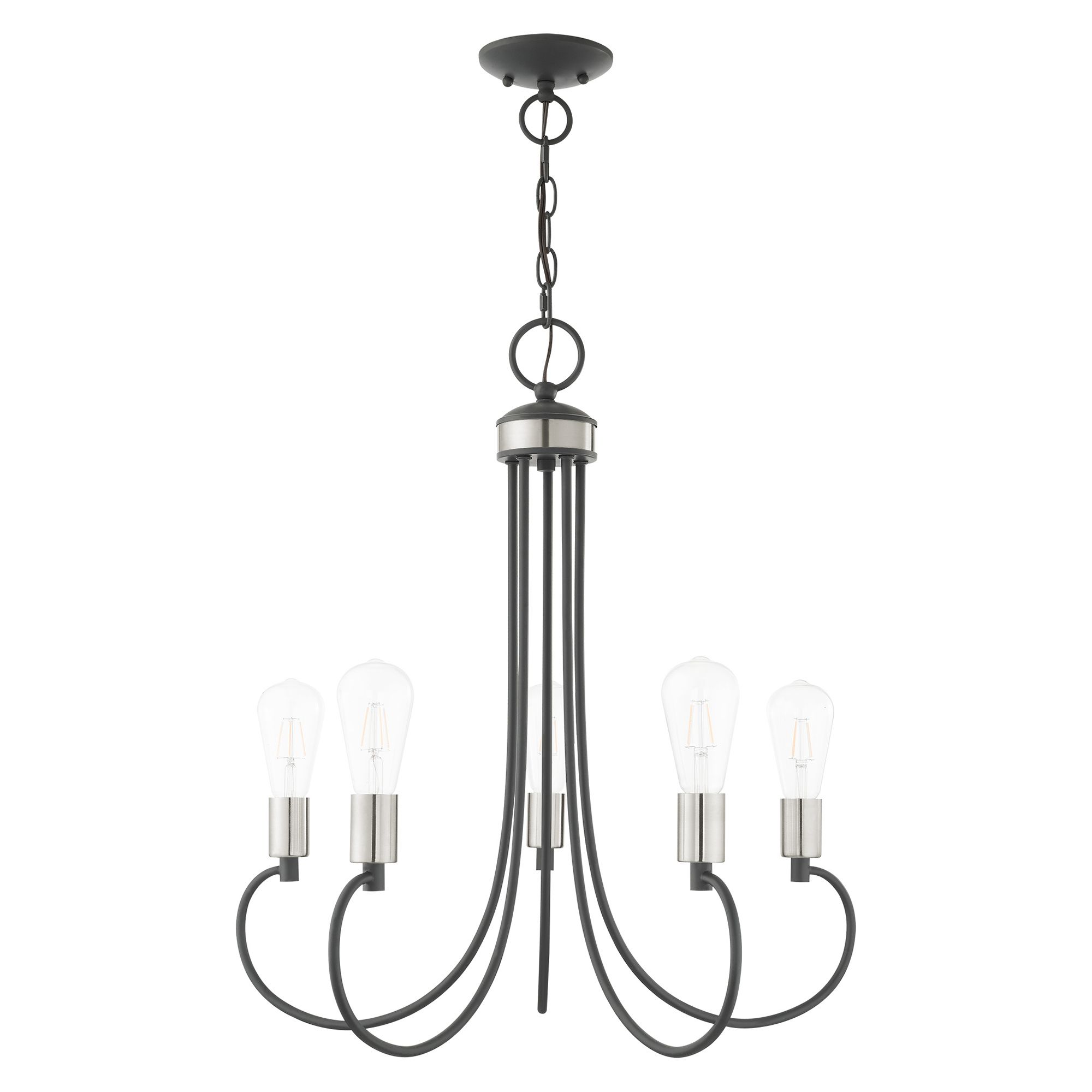 Image 4 Bari 5 Light Scandinavian Gray Chandelier more views