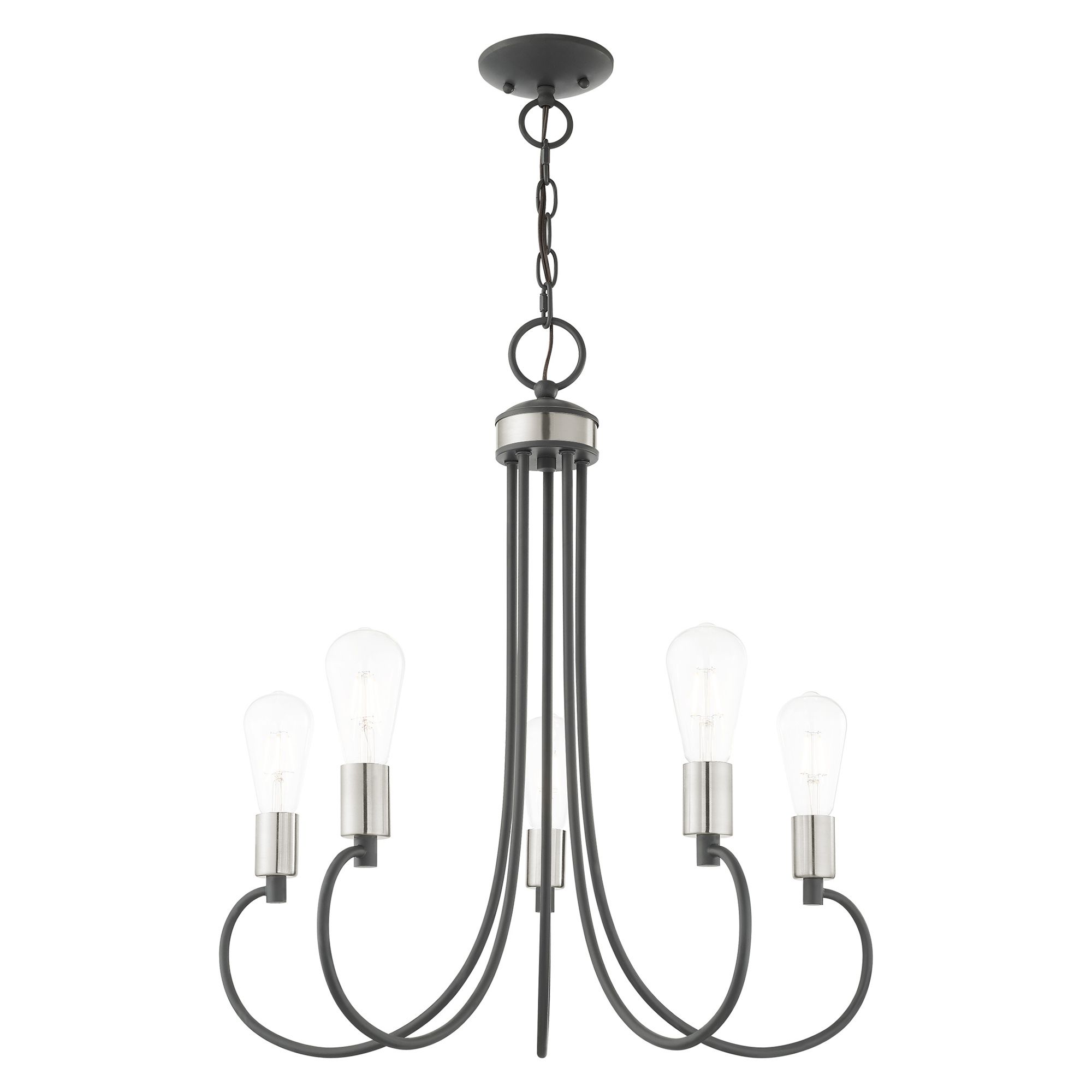 Image 5 Bari 5 Light Scandinavian Gray Chandelier more views