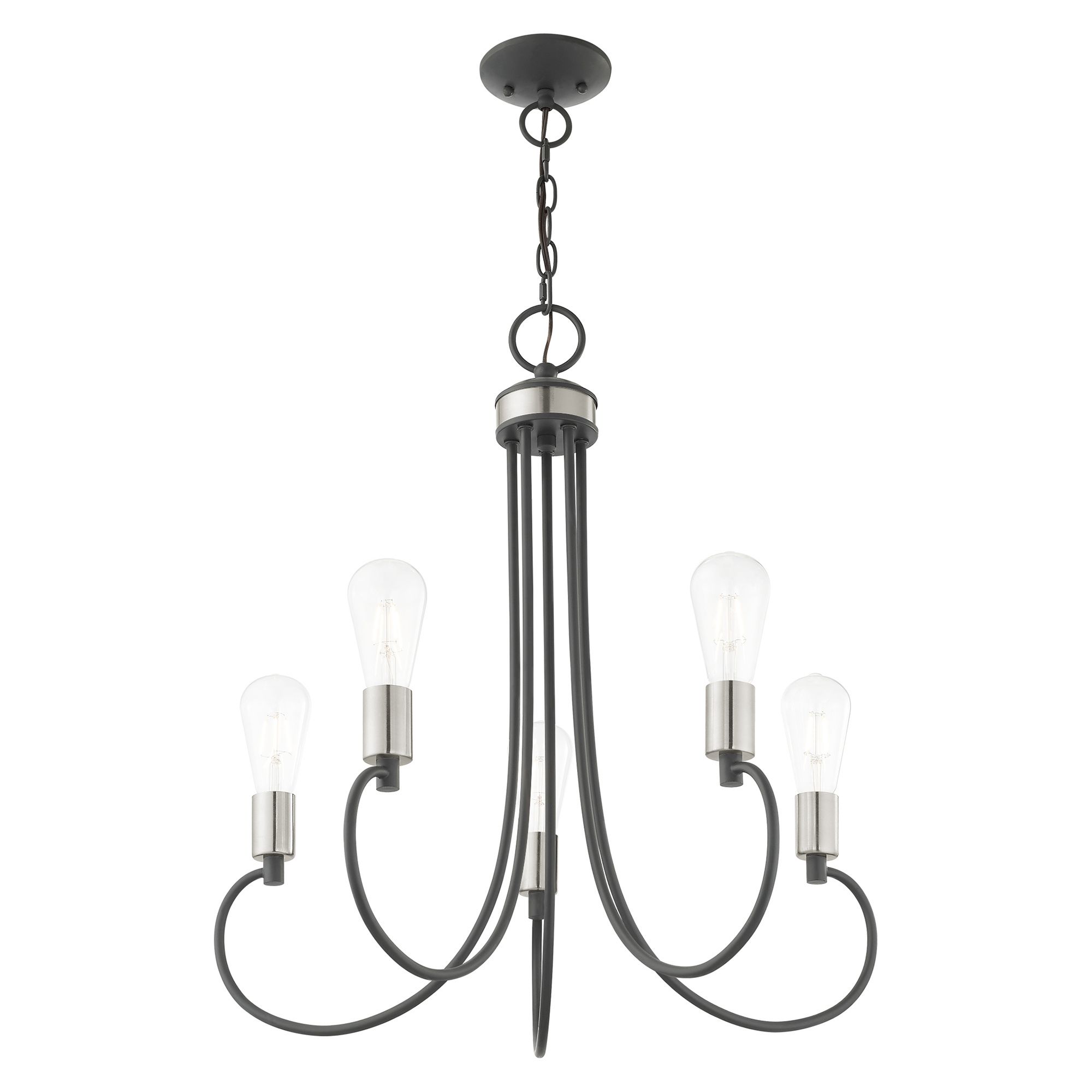 Image 6 Bari 5 Light Scandinavian Gray Chandelier more views