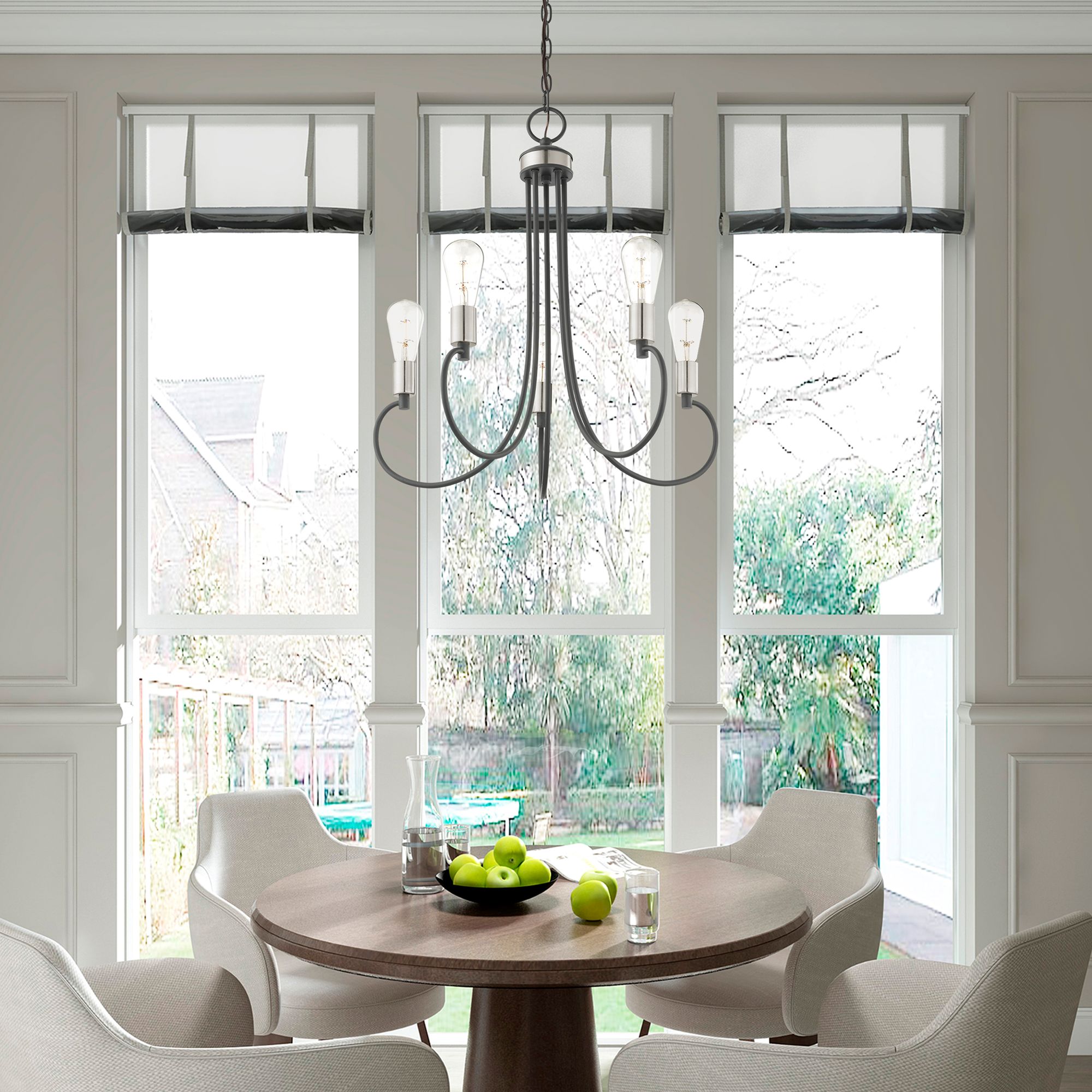 Bari 5 Light Scandinavian Gray Chandelier