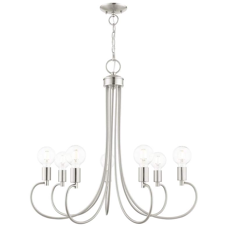 Image 1 Bari 7 Light Brushed Nickel Chandelier