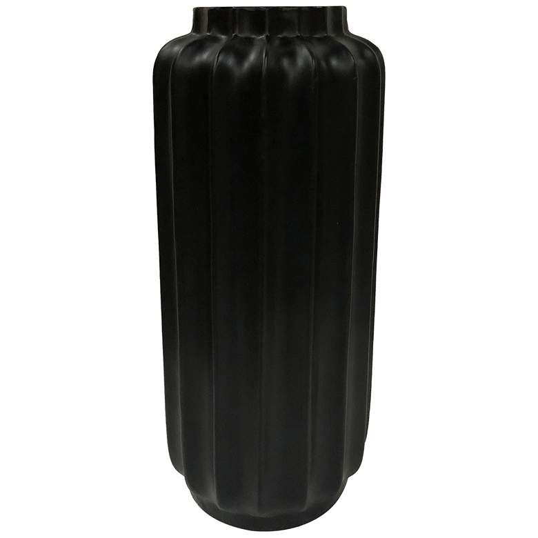 Bari Floor Vase- Medium - Matte Black Finish on Resin