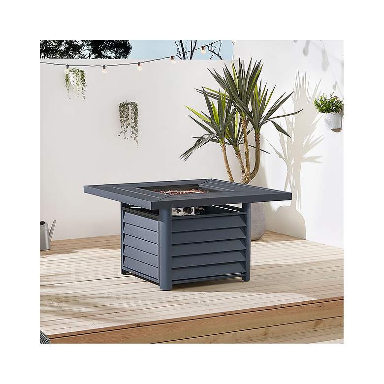 Image 1 Bari II 42" Wide Dark Gray Square Fire Pit Table