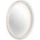 Baria Painted White Wooden Beaded 30" Round Wall Mirror