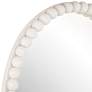 Baria Painted White Wooden Beaded 30" Round Wall Mirror in scene