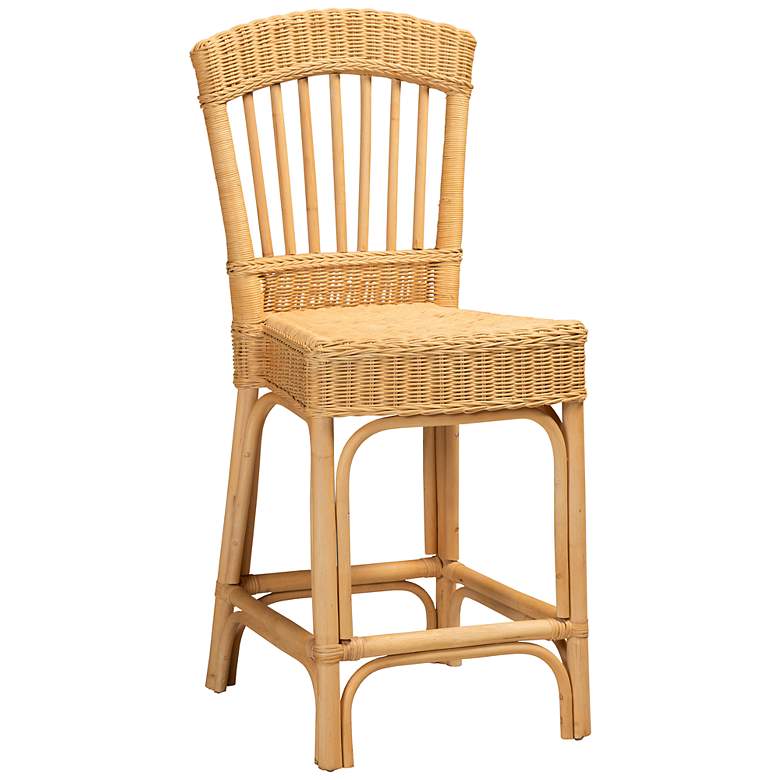 Image 2 Barito 24 1/2" Natural Brown Rattan Counter Stool