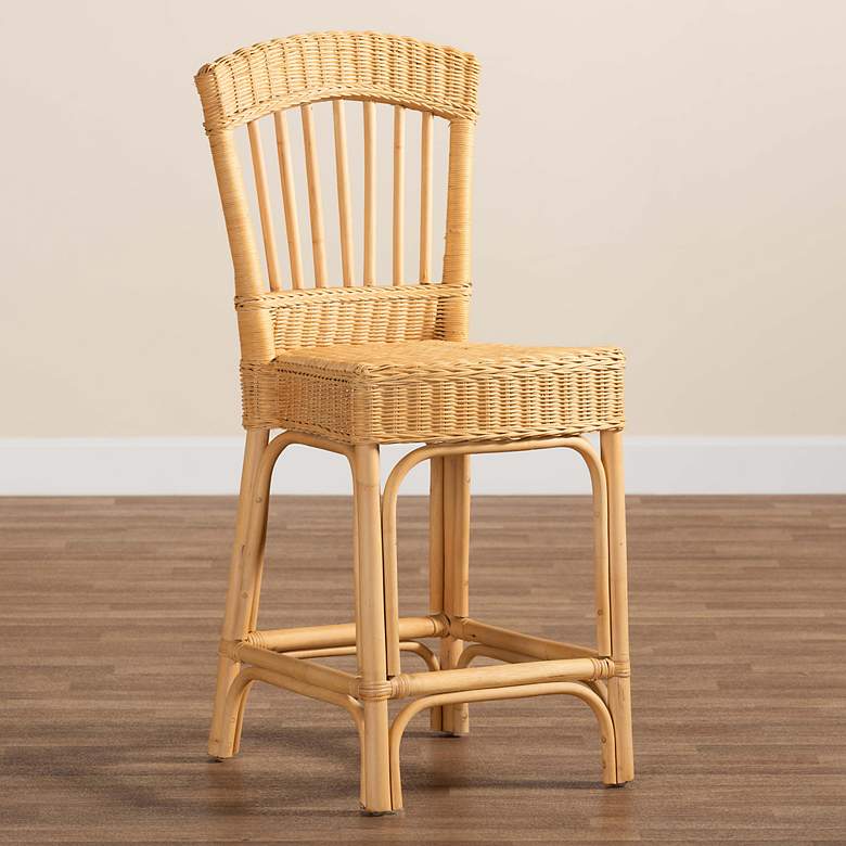 Image 1 Barito 24 1/2" Natural Brown Rattan Counter Stool