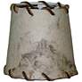 Bark Parchment with Leather Stitching Lamp Shade 4.5x4.5
