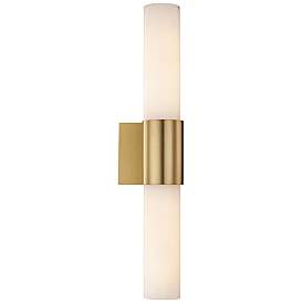 Image2 of Barkley 23 3/4" High Aged Brass 2-Light LED Wall Sconce