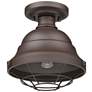 Barlett 8 3/4"W Textured Bronze UV Outdoor Flushmount Ceiling Light
