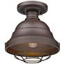 Barlett 8 3/4"W Textured Bronze UV Outdoor Flushmount Ceiling Light