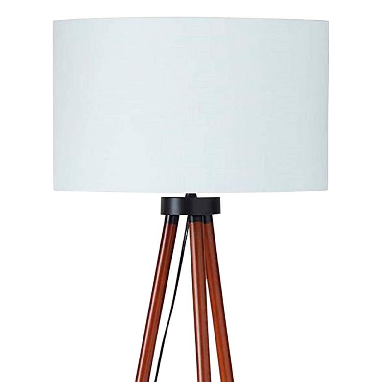 Image 3 Barley Black and Walnut Tripod Floor Lamp with Shelf more views