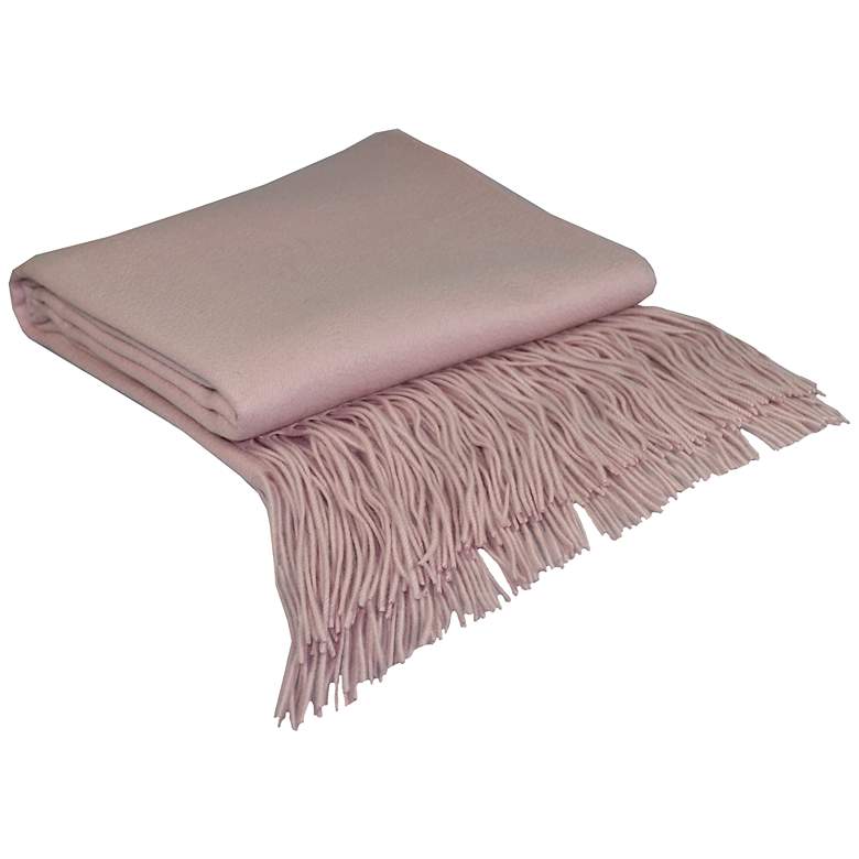 Image 1 Barley Pink Signature Cashmere Blend Throw Blanket
