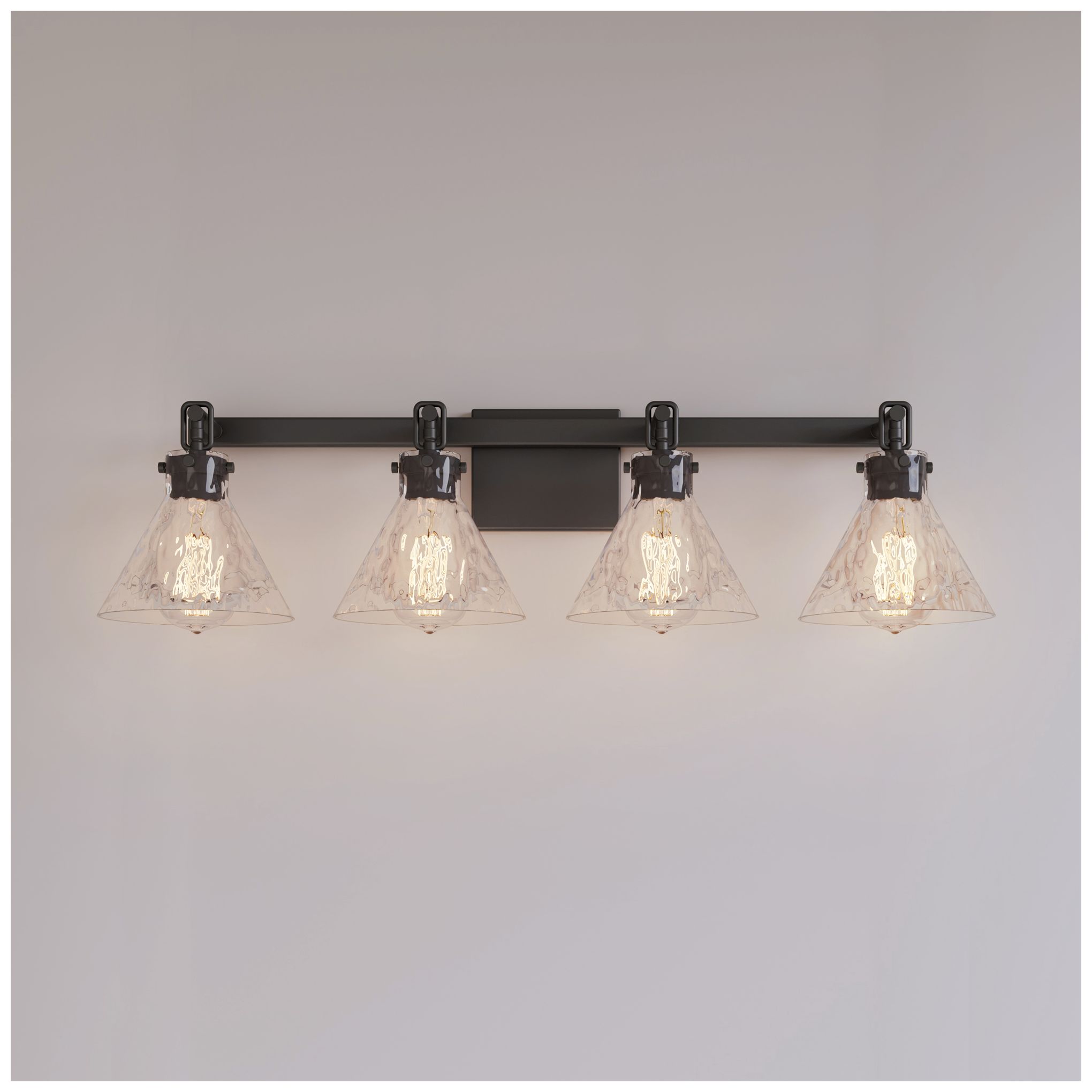 Barlon 34.75" Wide 4-Light Vanity in Matte Black