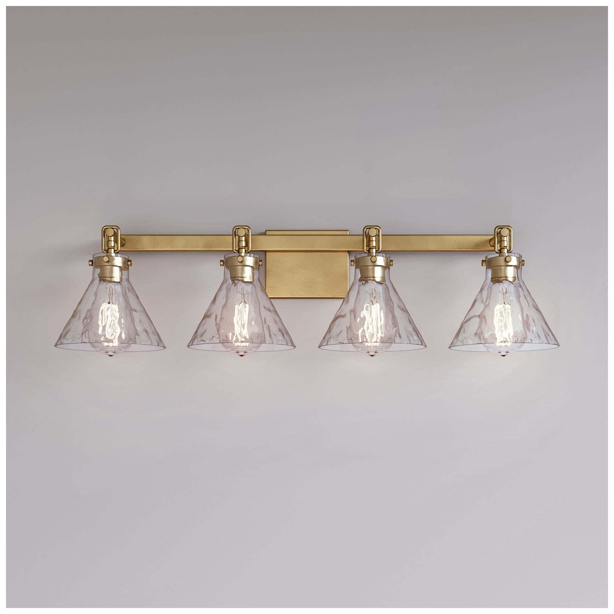 Barlon 34.75" Wide 4-Light Vanity in Vintage Brass