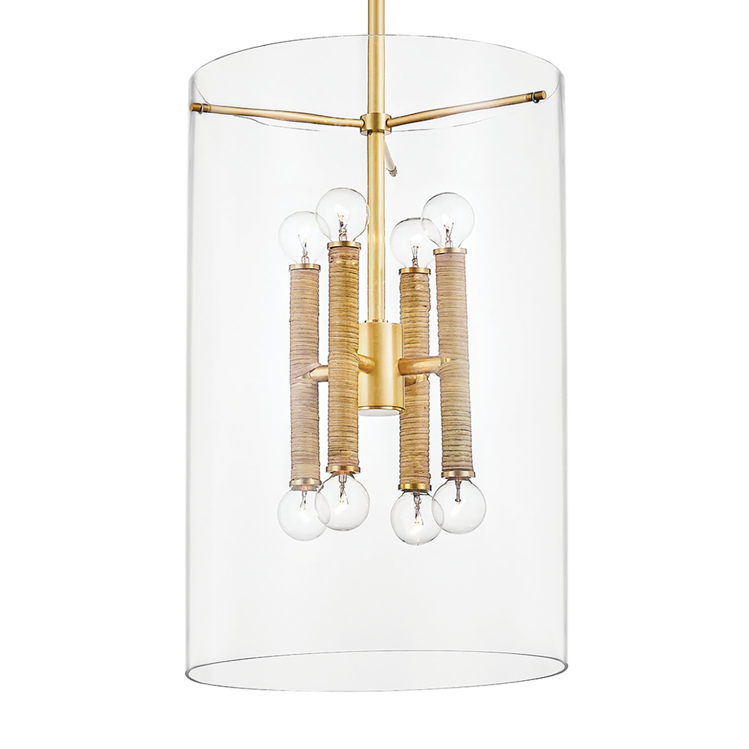Image 2 Barlow 14 3/4" Wide Aged Brass 8-Light Cylinder Chandelier more views