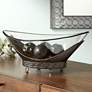 Barlow 23 1/4" Wide Decorative Glass Bowl with Bronze Base