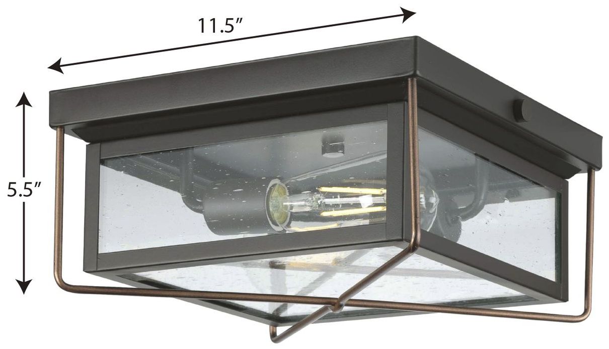 Image 5 Barlowe Collection Two-Light Clear Seeded Glass Flush Mount Ceiling Light more views