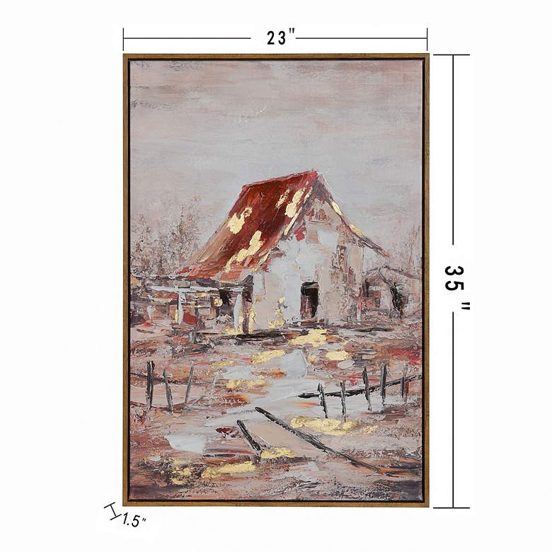 Image 7 Barn House 35.4"H x 23.6"W Canvas Multi Color Framed Wall Art more views