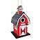 Barn Red and Black Wood Hanging Birdhouse