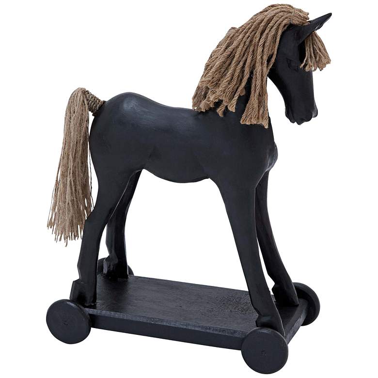 Image 1 Barnaby Black Wood 19 inch High Jute Horse Statue