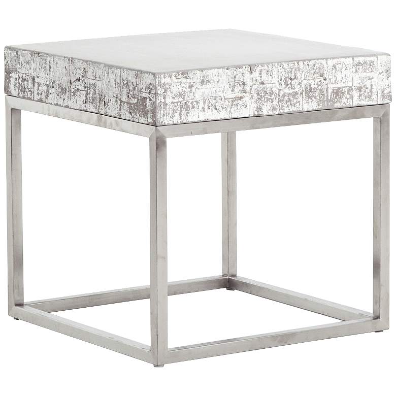 Image 1 Barnard 22" Wide White Wash Concrete Modern End Table