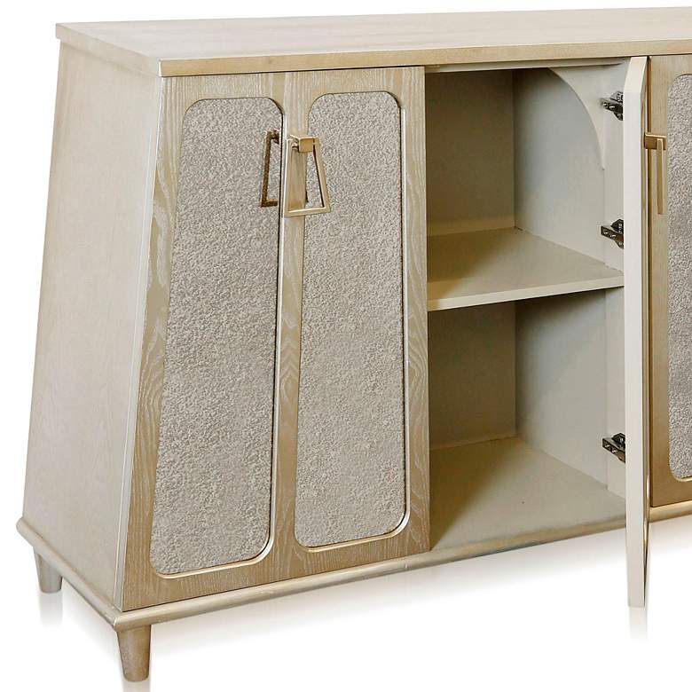 Image 3 Barnes 4 Door Sideboard - Charcoal & Champagne Hardwood - Antique Mirr more views
