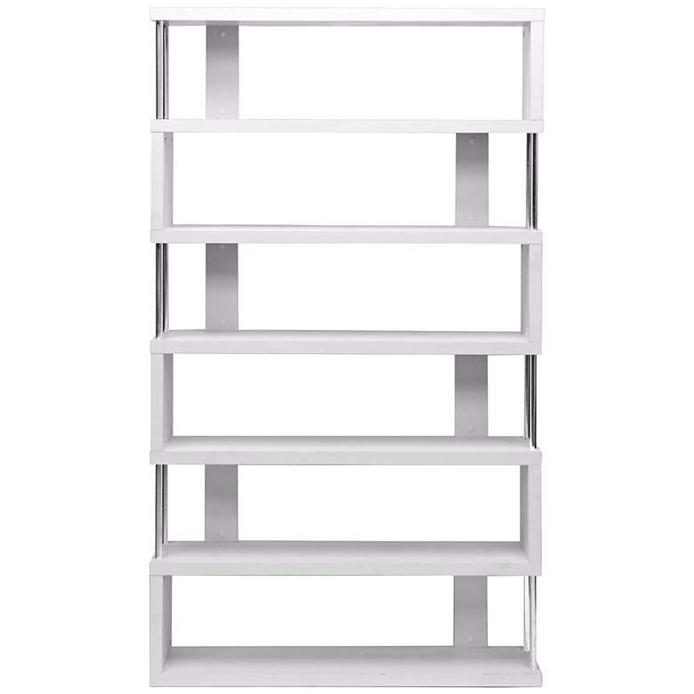 Image 4 Barnes 75 1/2" High White Finish Six-Shelf Modern Bookcase more views