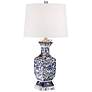 Thumbnail3 of Barnes and Ivy 28" Floral Iris Blue and White Porcelain Table Lamp