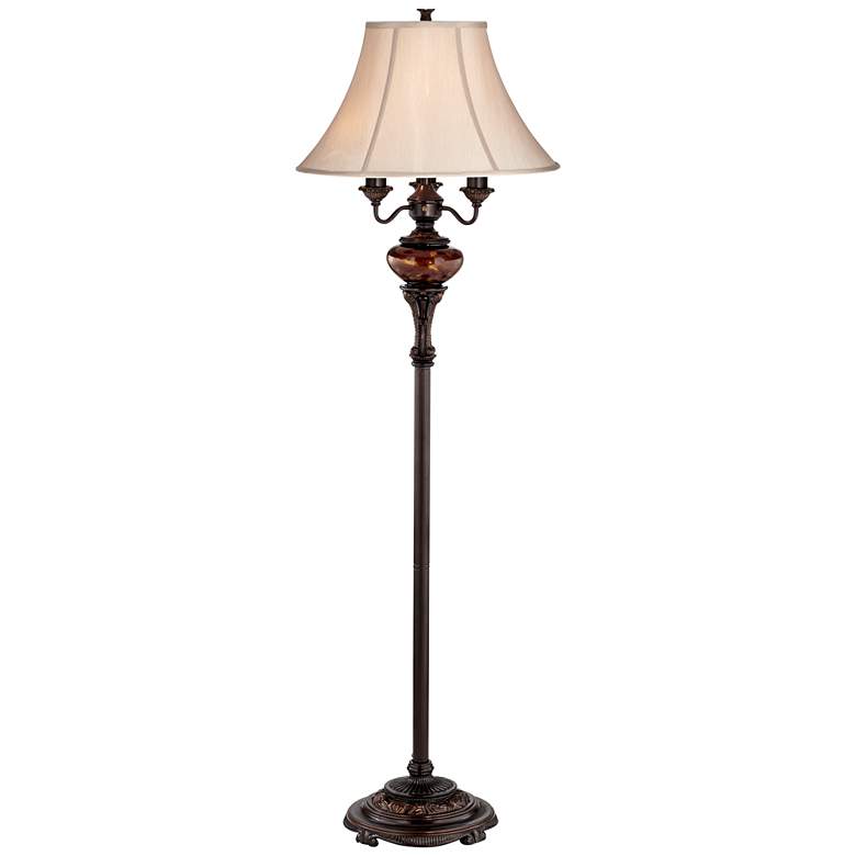 Image 2 Barnes and Ivy 63 inch High Bronze Tortoise Shell Font Floor Lamp