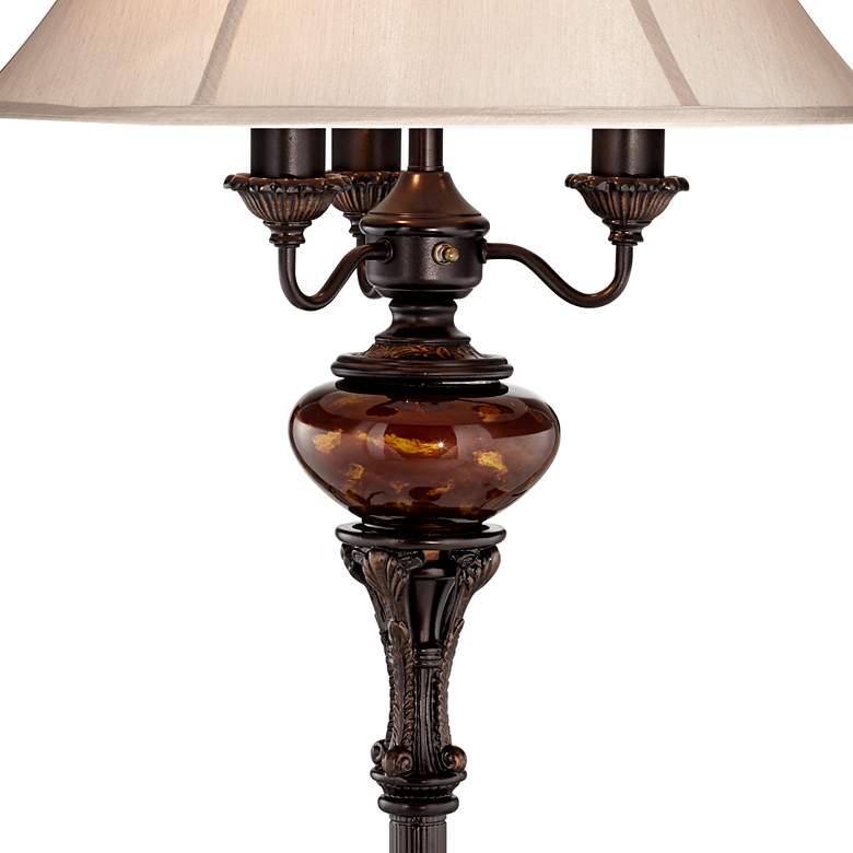 Image 5 Barnes and Ivy 63" High Bronze Tortoise Shell Font Floor Lamp more views