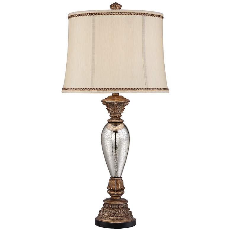 Image 2 Barnes and Ivy Alsace 32 1/2 inch Bronze and Mercury Glass Table Lamp