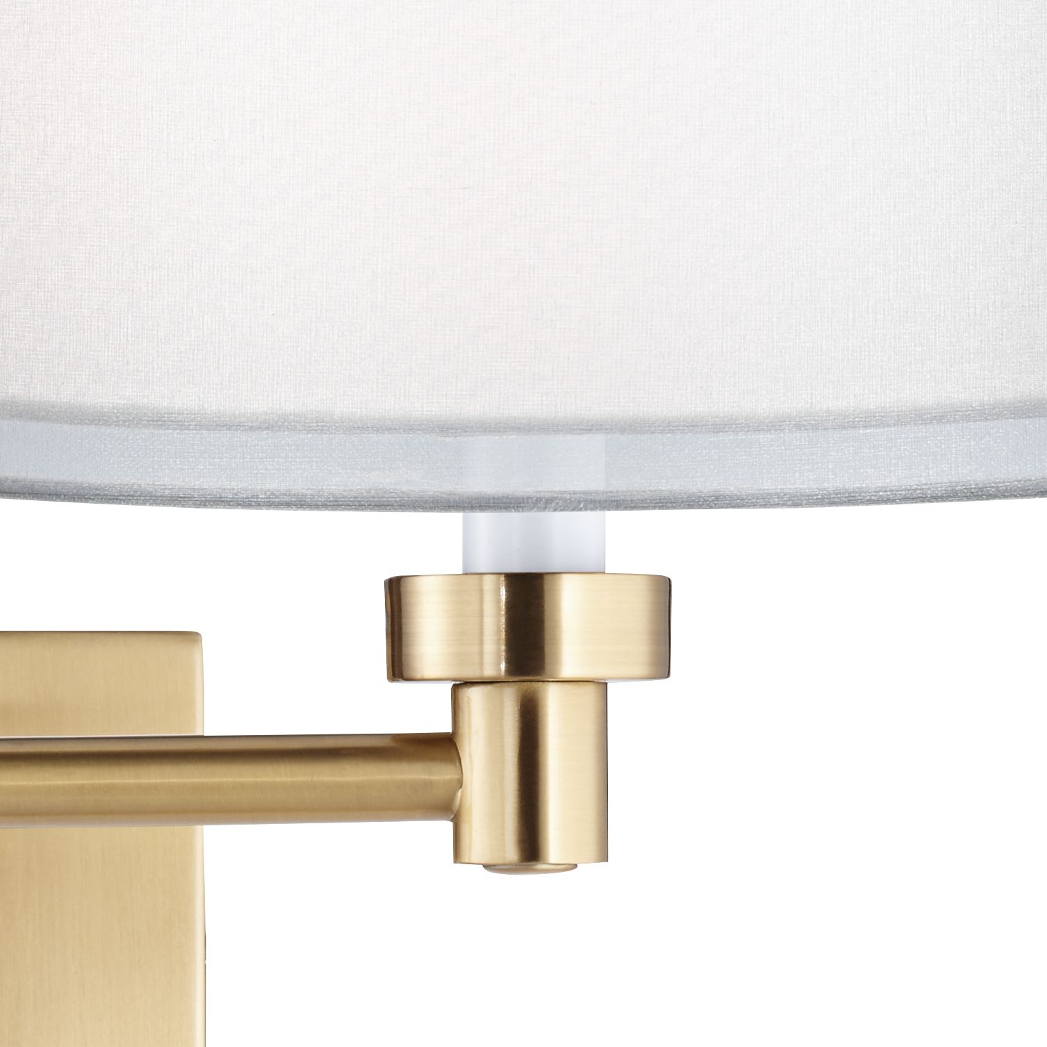 Image 2 Barnes and Ivy Alta Double Shade Warm Gold Swing Arm Plug-In Wall Lamp more views
