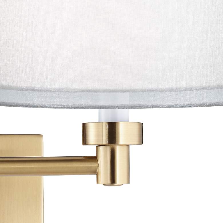 Image 2 Barnes and Ivy Alta Double Shade Warm Gold Swing Arm Plug-In Wall Lamp more views