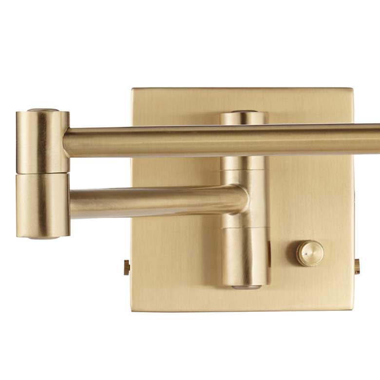 Image 3 Barnes and Ivy Alta Double Shade Warm Gold Swing Arm Plug-In Wall Lamp more views