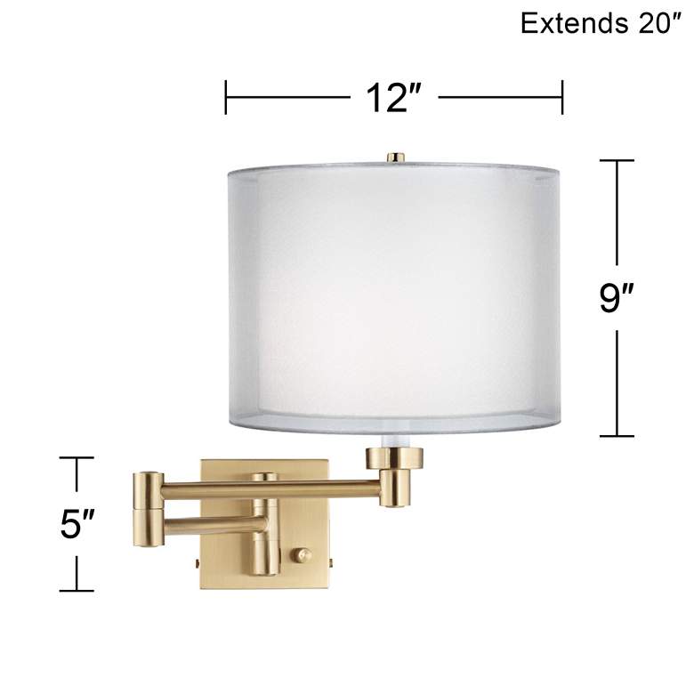 Image 4 Barnes and Ivy Alta Double Shade Warm Gold Swing Arm Plug-In Wall Lamp more views